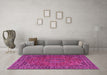 Machine Washable Persian Pink Traditional Rug in a Living Room, wshtr3671pnk