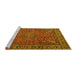 Sideview of Machine Washable Persian Yellow Traditional Rug, wshtr3671yw