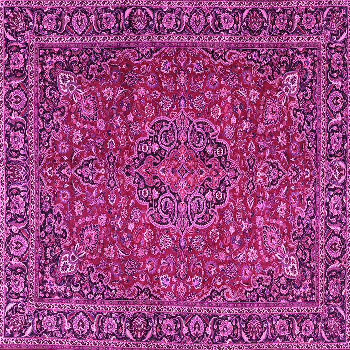 Square Machine Washable Persian Pink Traditional Rug, wshtr3671pnk