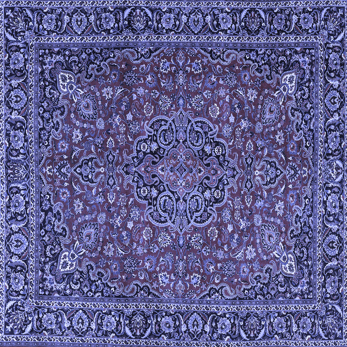 Square Machine Washable Persian Blue Traditional Rug, wshtr3671blu