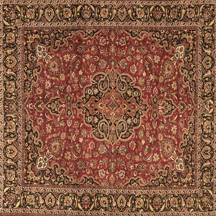 Square Machine Washable Persian Brown Traditional Rug, wshtr3671brn