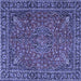 Square Persian Blue Traditional Rug, tr3671blu