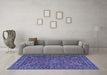 Machine Washable Persian Blue Traditional Rug in a Living Room, wshtr3671blu