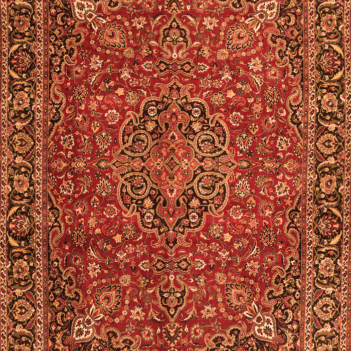 Serging Thickness of Machine Washable Persian Orange Traditional Area Rugs, wshtr3671org