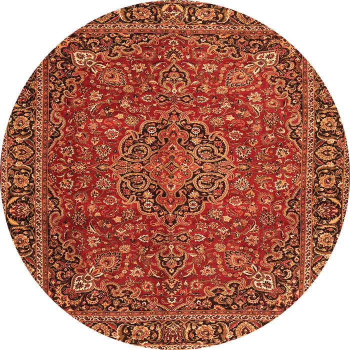 Machine Washable Persian Orange Traditional Area Rugs, wshtr3671org
