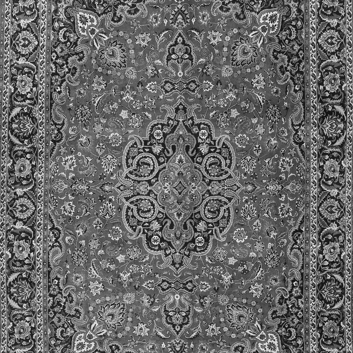 Serging Thickness of Machine Washable Persian Gray Traditional Rug, wshtr3671gry