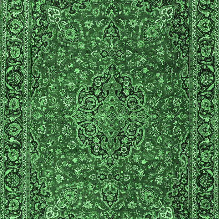 Machine Washable Persian Emerald Green Traditional Area Rugs, wshtr3671emgrn