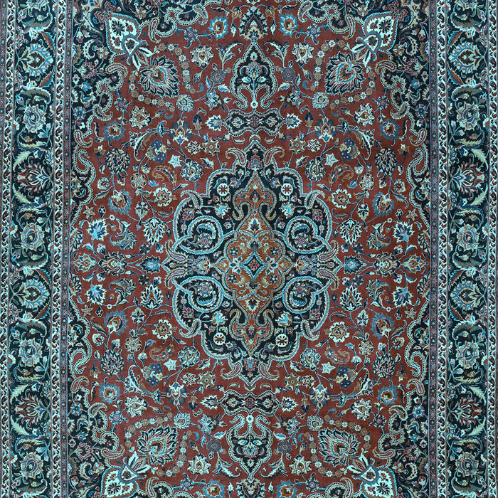 Machine Washable Persian Light Blue Traditional Rug, wshtr3671lblu