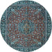 Round Persian Light Blue Traditional Rug, tr3671lblu