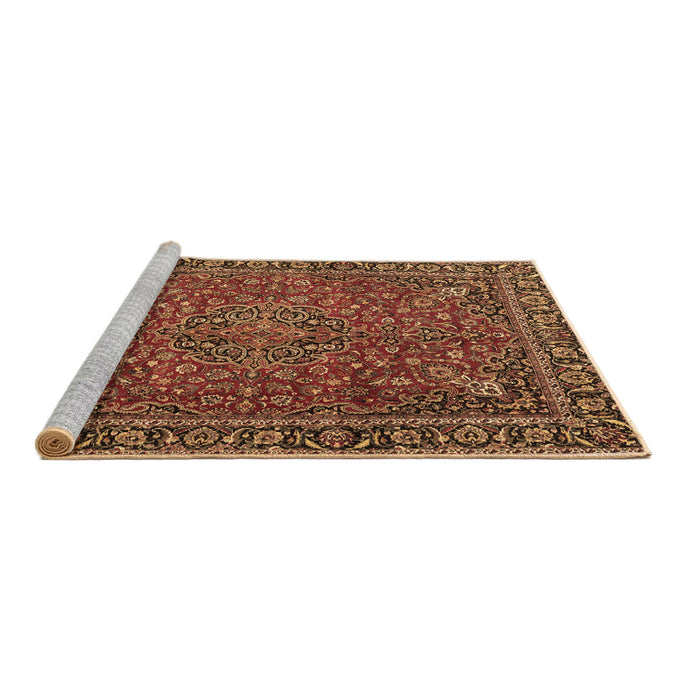 Sideview of Machine Washable Persian Brown Traditional Rug, wshtr3671brn