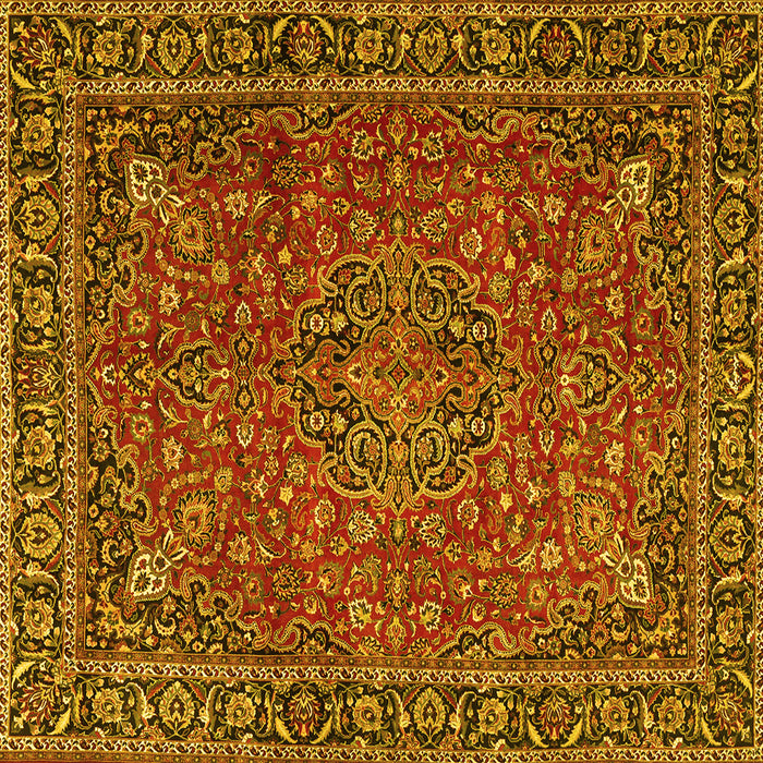 Square Persian Yellow Traditional Rug, tr3671yw