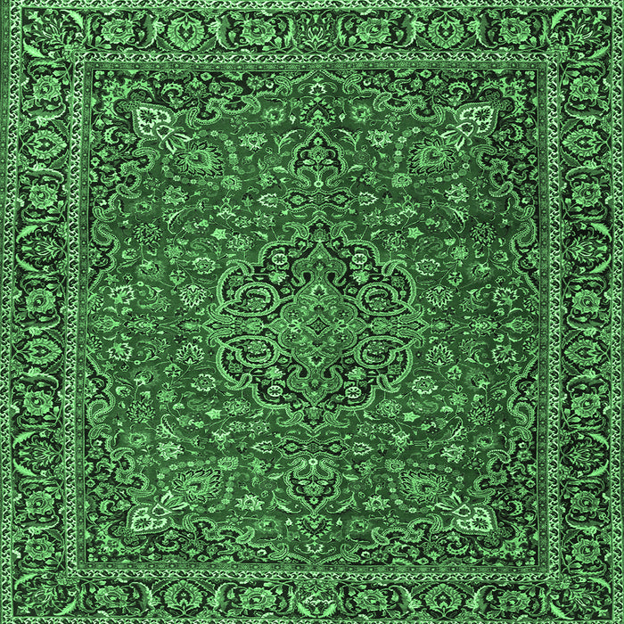 Square Persian Emerald Green Traditional Rug, tr3671emgrn