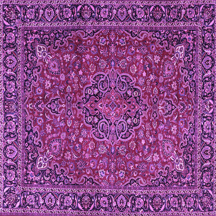 Square Machine Washable Persian Purple Traditional Area Rugs, wshtr3671pur