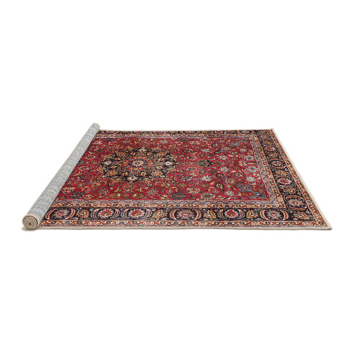 Sideview of Machine Washable Traditional Orange Salmon Pink Rug, wshtr3672