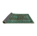 Sideview of Persian Turquoise Traditional Rug, tr3672turq