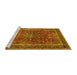 Sideview of Machine Washable Persian Yellow Traditional Rug, wshtr3672yw