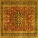 Square Machine Washable Persian Yellow Traditional Rug, wshtr3672yw