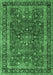 Machine Washable Persian Emerald Green Traditional Area Rugs, wshtr3672emgrn