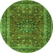 Machine Washable Persian Green Traditional Area Rugs, wshtr3672grn