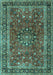 Machine Washable Persian Turquoise Traditional Area Rugs, wshtr3672turq