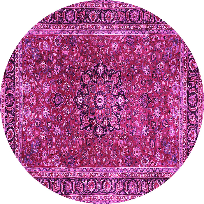 Round Persian Pink Traditional Rug, tr3672pnk