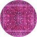 Round Persian Pink Traditional Rug, tr3672pnk