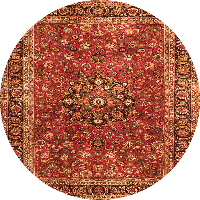 Machine Washable Persian Orange Traditional Area Rugs, wshtr3672org