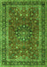 Serging Thickness of Machine Washable Persian Green Traditional Area Rugs, wshtr3672grn