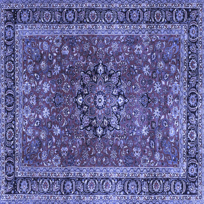 Square Machine Washable Persian Blue Traditional Rug, wshtr3672blu