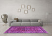 Machine Washable Persian Purple Traditional Area Rugs in a Living Room, wshtr3672pur