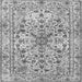 Round Machine Washable Persian Gray Traditional Rug, wshtr3673gry