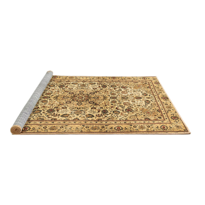 Sideview of Machine Washable Persian Brown Traditional Rug, wshtr3673brn