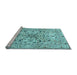 Sideview of Machine Washable Persian Light Blue Traditional Rug, wshtr3673lblu