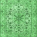 Square Persian Emerald Green Traditional Rug, tr3673emgrn