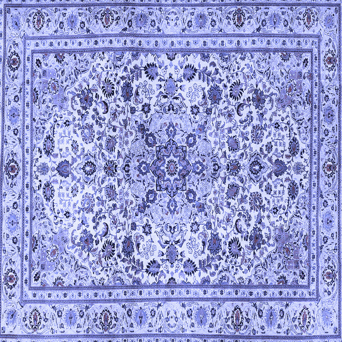 Square Machine Washable Persian Blue Traditional Rug, wshtr3673blu