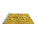 Sideview of Machine Washable Persian Yellow Traditional Rug, wshtr3673yw