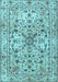 Machine Washable Persian Light Blue Traditional Rug, wshtr3673lblu