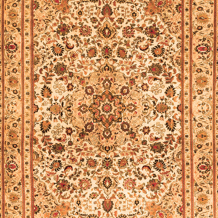 Serging Thickness of Machine Washable Persian Orange Traditional Area Rugs, wshtr3673org