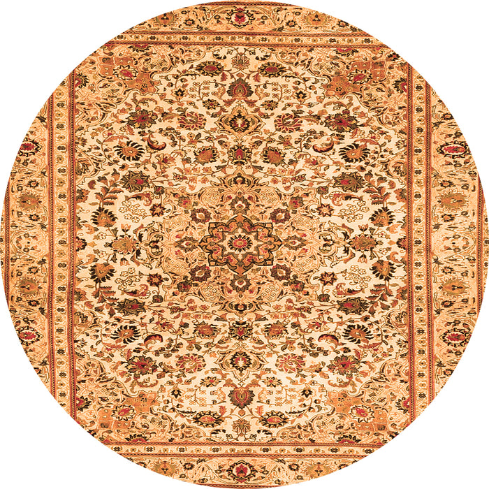 Square Persian Orange Traditional Rug, tr3673org