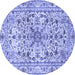 Round Persian Blue Traditional Rug, tr3673blu