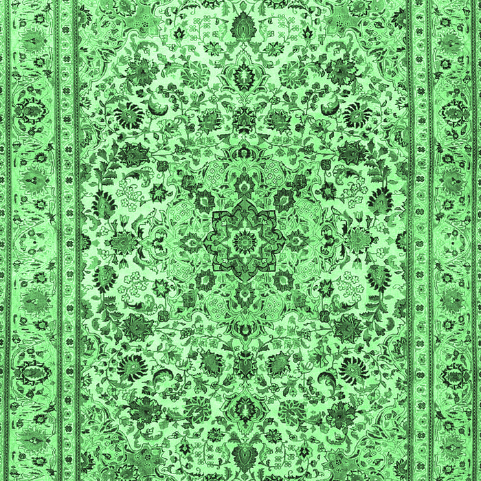 Machine Washable Persian Emerald Green Traditional Area Rugs, wshtr3673emgrn