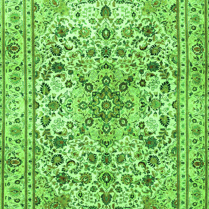 Serging Thickness of Machine Washable Persian Green Traditional Area Rugs, wshtr3673grn
