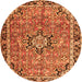 Square Persian Orange Traditional Rug, tr3674org