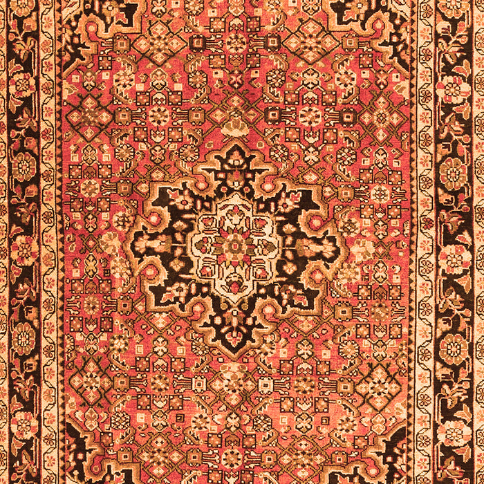 Serging Thickness of Machine Washable Persian Orange Traditional Area Rugs, wshtr3674org