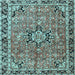 Square Persian Light Blue Traditional Rug, tr3674lblu