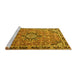 Sideview of Machine Washable Persian Yellow Traditional Rug, wshtr3674yw