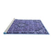 Sideview of Machine Washable Persian Blue Traditional Rug, wshtr3674blu