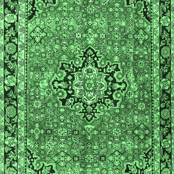 Machine Washable Persian Emerald Green Traditional Area Rugs, wshtr3674emgrn