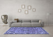 Machine Washable Persian Blue Traditional Rug in a Living Room, wshtr3674blu