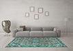 Machine Washable Persian Light Blue Traditional Rug in a Living Room, wshtr3674lblu